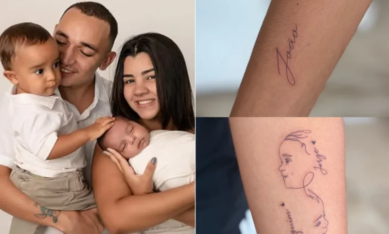 Ary Mirelle eterniza João Gomes e os filhos na pele: "Eternizados em mim"