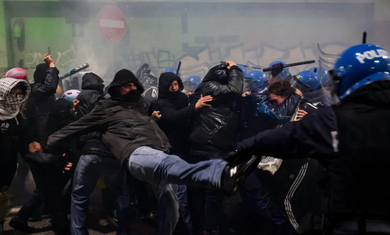 At Winter Olympics, protest over cost and ICE ends in clash with police