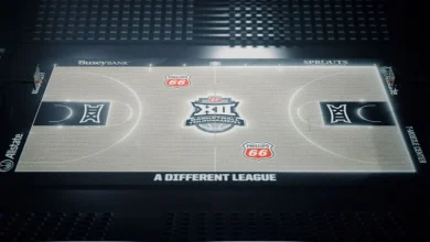 Big 12 tournament basketball games to be played on LED floor, designs can change in real time