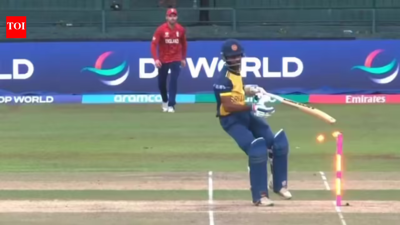 Bizarre! Sri Lanka batter hits his own stumps in SL vs ENG T20 World Cup Super 8 clash - Watch