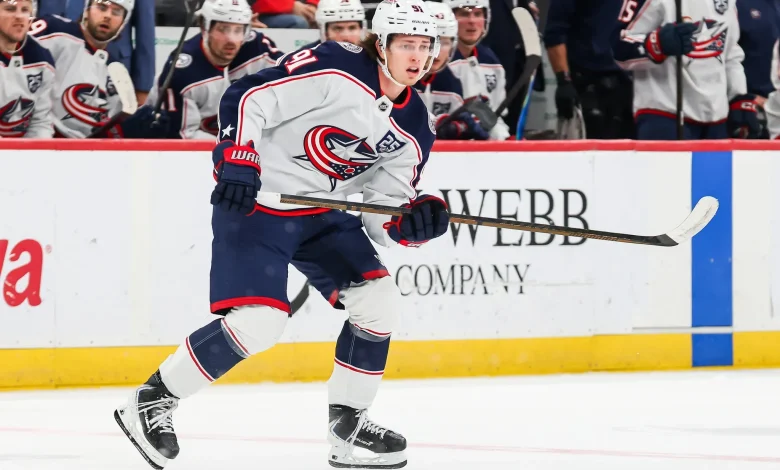 Blue Jackets Scratching Kent Johnson Sign More Needed From Second Line