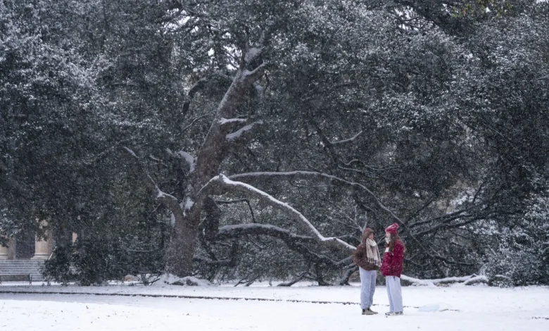 Bomb cyclone brings bitter cold and snow to the Southeast : NPR