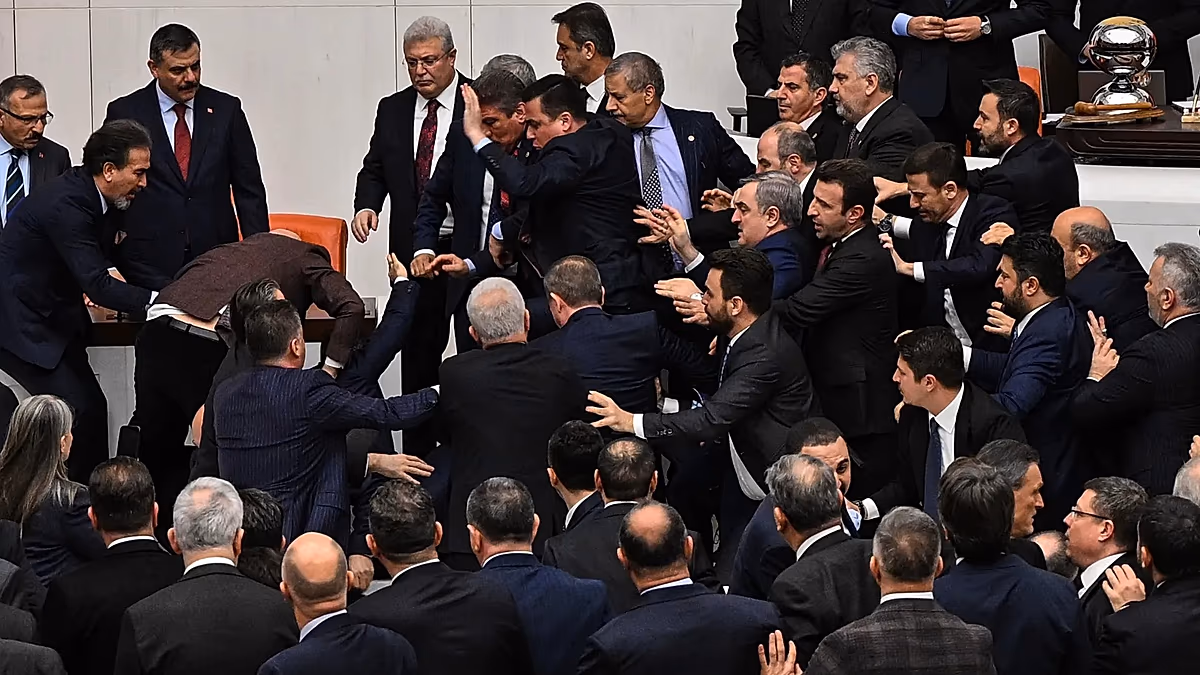 Brawl erupts in Turkey's parliament over justice minister appointment in cabinet reshuffle