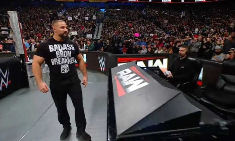 Bron Breakker Tears Apart Announce Table, Threatens To Ruin WWE Raw After Royal Rumble Spot