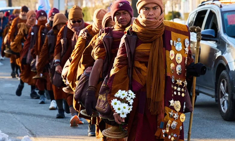 Buddhist monks head to D.C. to finish a 'Walk for Peace' that captivated millions : NPR
