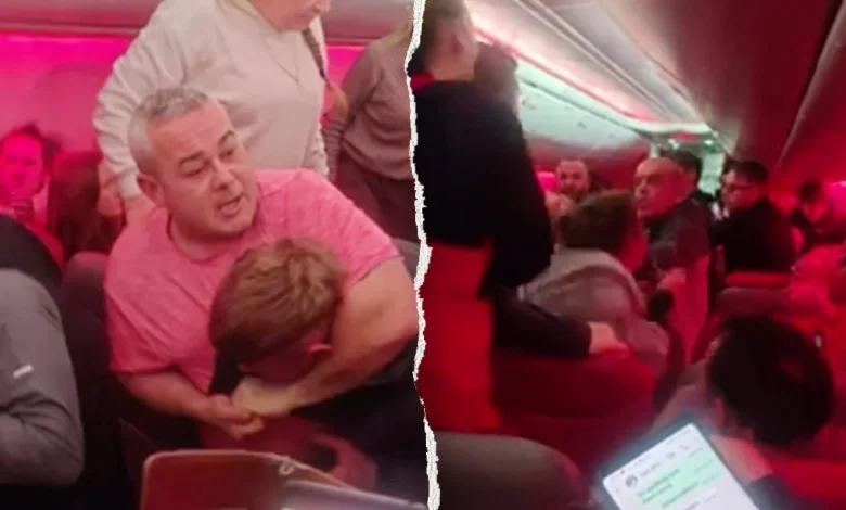 Chaotic video shows passengers trading blows midair as plane forced to divert: reports