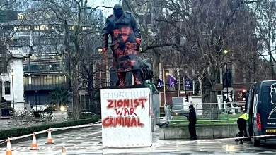 Churchill statue in Parliament Square defaced with 'Zionist war criminal'