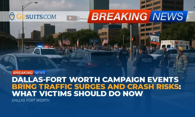 Dallas-Fort Worth campaign events bring traffic surges and crash risks: what victims should do now