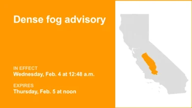 Dense fog advisory for Central Valley until Thursday midday, says the NWS