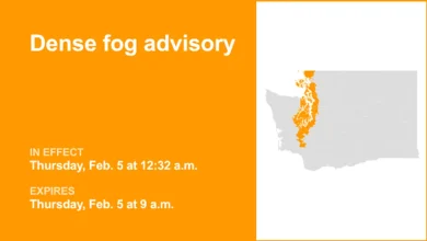 Dense fog advisory issued for Puget Sound region until Thursday morning