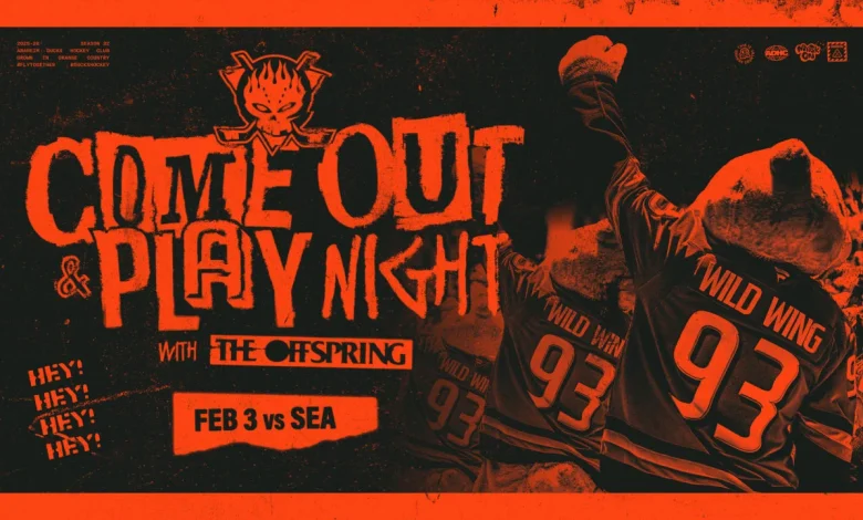 Ducks to Host Come Out and Play Night with the Offspring on Tuesday, February 3