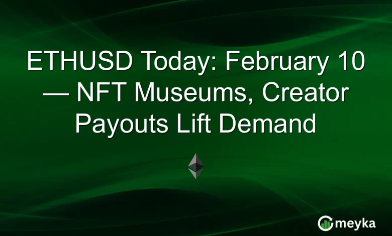 ETHUSD Today: February 10 — NFT Museums, Creator Payouts Lift Demand