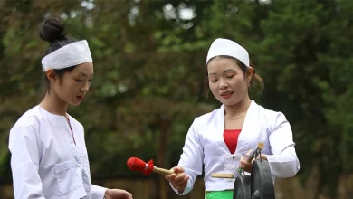 El sonido de los gongs Muong anuncia la llegada de la primavera.