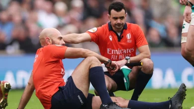 England vs Ireland referee injured during Six Nations clash in freak incident