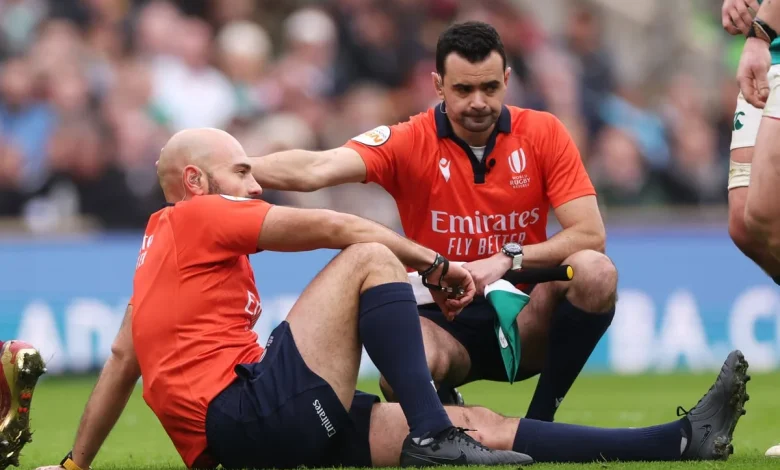 England vs Ireland referee injured during Six Nations clash in freak incident