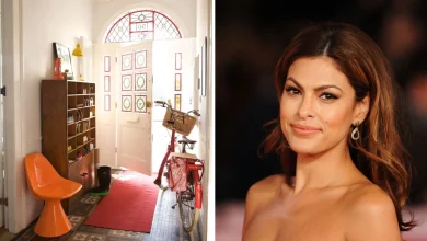 Eva Mendes and Ryan Gosling Turn Their Bikes Into Entryway Art