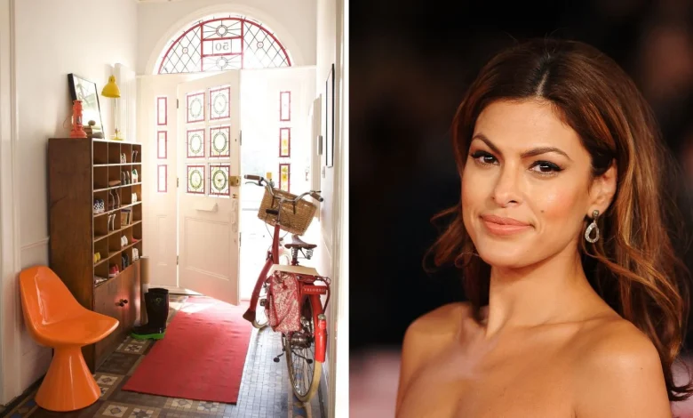 Eva Mendes and Ryan Gosling Turn Their Bikes Into Entryway Art