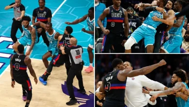 Four players ejected in wild Pistons-Hornets brawl