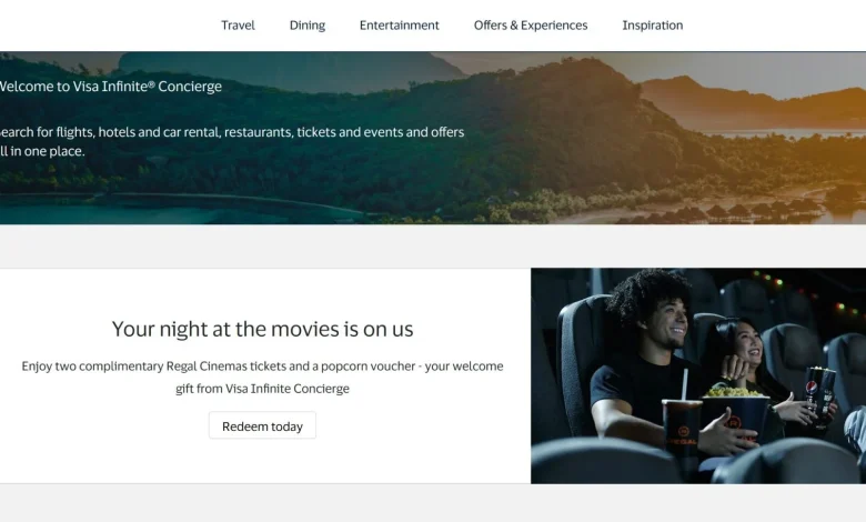 Free Regal movie tickets & popcorn via Visa Infinite Concierge