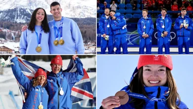 Freestyle skier Zoe Atkin wins bronze in record-equalling medal haul for Team GB at Winter Olympics