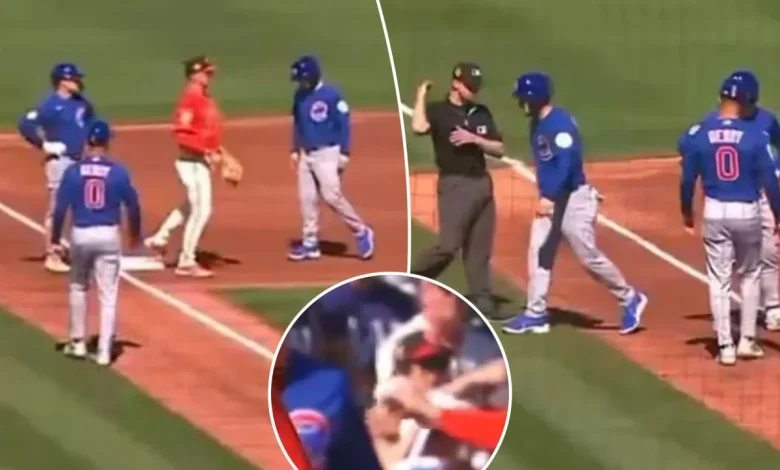 Giants play through alarm, turn wild triple play after Cubs rookie's 'boneheaded' error