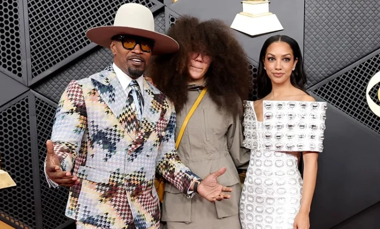 Grammy-Nominated Jamie Foxx Attends Grammys 2026 with Daughters Anelise Bishop & Corinne Foxx