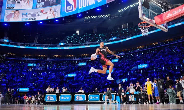 Heat's Keshad Johnson soars to slam dunk title, beating Carter Bryant