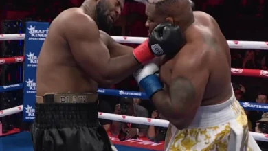 Heavyweight boxer loses hair during fight, throws toupee in crowd