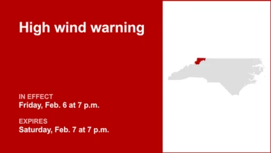 High wind warning affecting NC High Country until Saturday evening, says the NWS