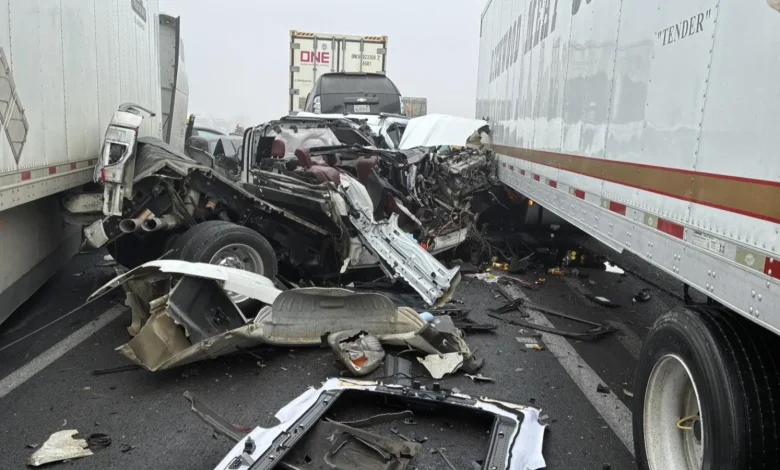 Highway 99 in Tulare County reopens after 59-vehicle pileup, CHP says