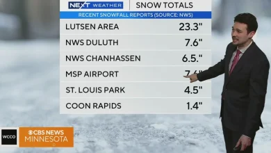 Hovland sees 34 inches of snow in Minnesota storm. See the latest totals in your area.