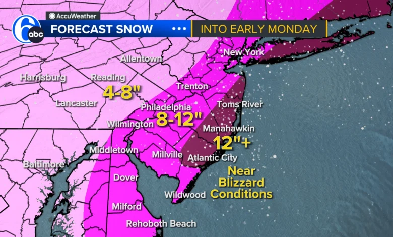 How much snow in Philadelphia, Pennsylvania, New Jersey and Delaware this weekend? Live updates on forecast