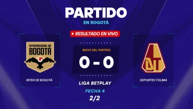Inter Bogotá vs Tolima hoy: Resultado EN VIVO, minuto a minuto, goles y tabla de posiciones