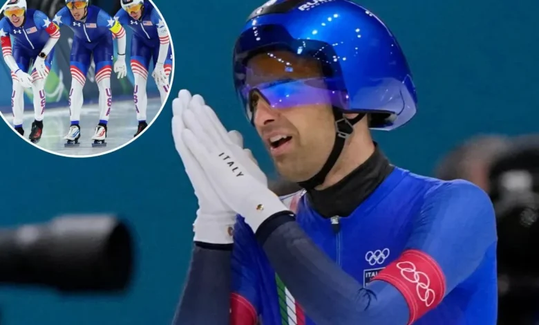 Italian speedskater Andrea Giovannini taunts with Steph Curry celebration in Olympics upset