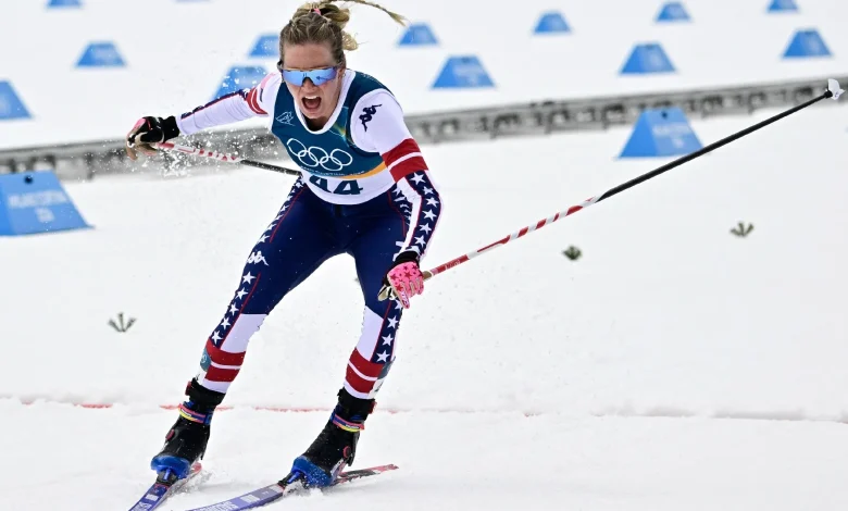 Jessie Diggins' dramatic dash earns bronze for U.S. in women's 10km free