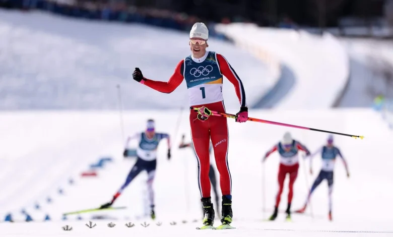 Johannes Klaebo wins skiathlon gold amid quest to become most decorated men’s cross-country skiing Olympian