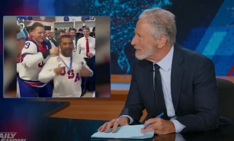Jon Stewart Calls Kash Patel a 'Make-a-Wish Man' for Hockey Celebration