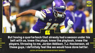 Justin Jefferson Gives Honest Sam Darnold Take After Vikings QB Struggles with J.J. McCarthy, Wentz