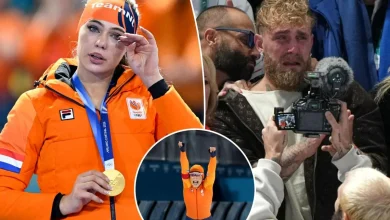 Jutta Leerdam wins gold, breaks Olympic record as fiancé Jake Paul cries