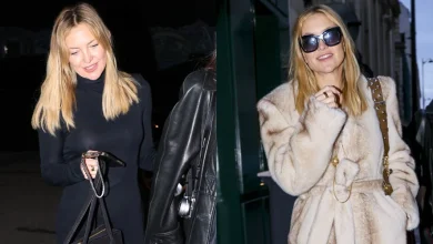 Kate Hudson Stuns in a Tight-Fitting Sheer Dress & a Luxurious Faux-Fur Coat in Paris