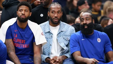 Kawhi Leonard Has Sad Reaction to James Harden, Paul George Trio Being Broken Up
