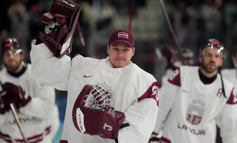 Latvia’s Elvis Merzlikins to start qualification game against Sweden