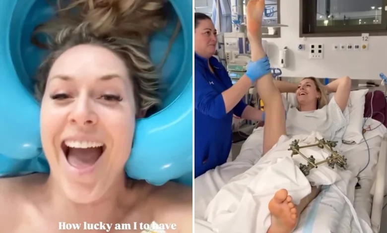 Lindsey Vonn returns home after Olympics injury but says she's still not able to stand