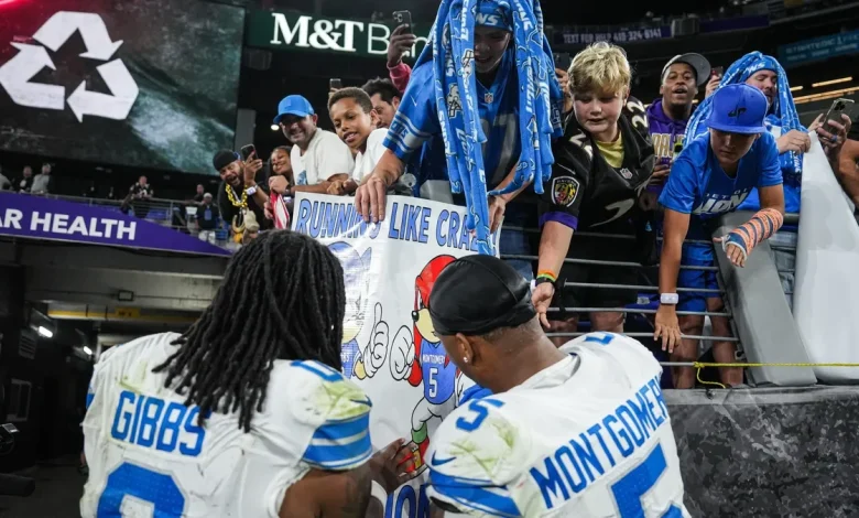 Lions RB Jahmyr Gibbs reacts to David Montgomery trade rumors