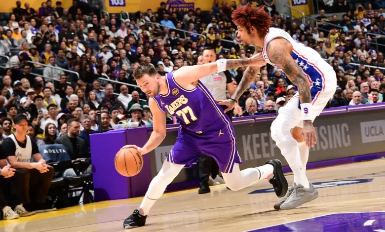 Luka Doncic went back to the locker room during the second quarter against the 76ers