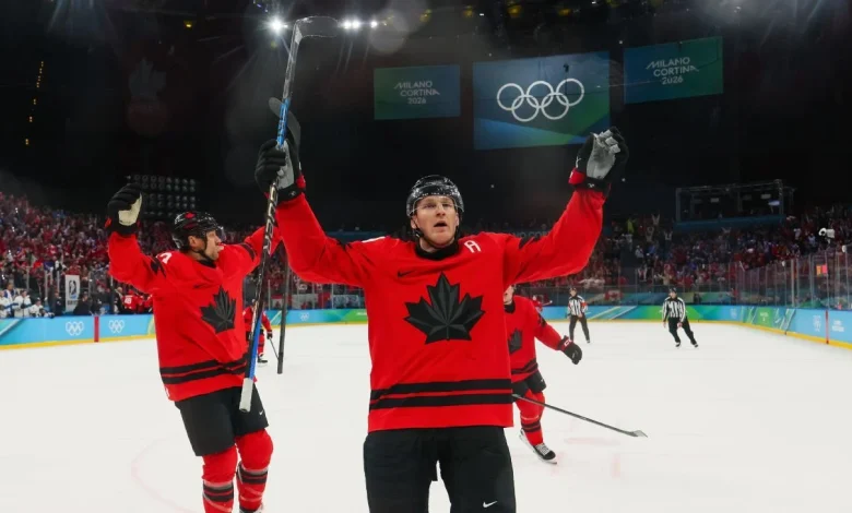 MacKinnon's late goal sends Canada to Olympic gold medal game
