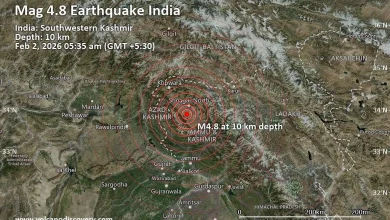 Magnitude 4.8 Earthquake Strikes Near Soyibug, Badgam, Jammu and Kashmir, India