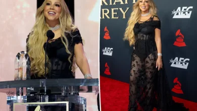 Mariah Carey slips into sheer, corseted Prada gown and diamonds for MusiCares Person of the Year Gala