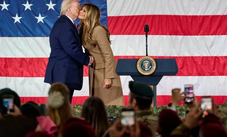 Melania embarrasses Donald with Valentine's Day love message and awkward on-stage moment
