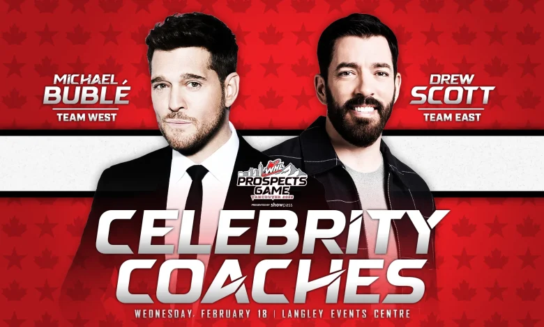 Michael Bublé and Drew Scott introduced as celebrity coaches for 2026 WHL Prospects Game presented by Showpass